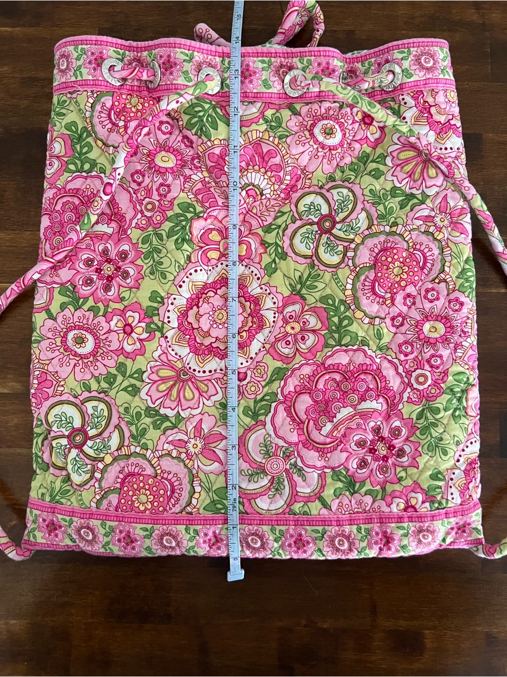 Vera Bradley Petal Pink Drawstring Backpack (retired) - Picture 5 of 7